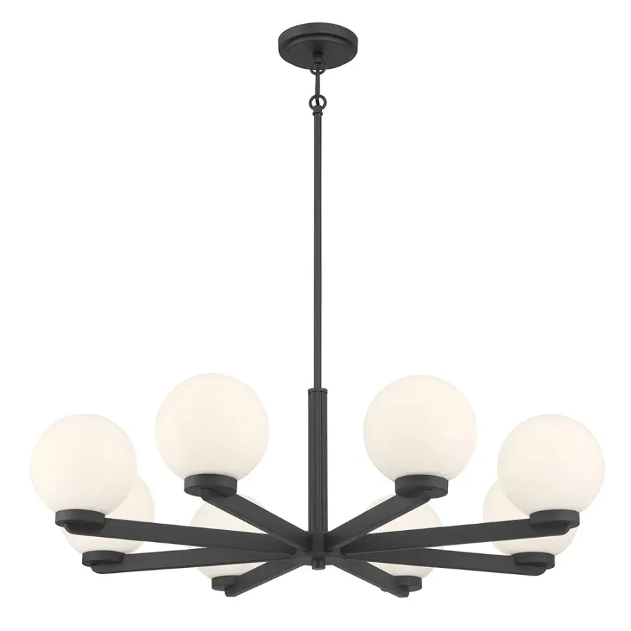 Ardeva 8-Light Chandelier in Matte Black
