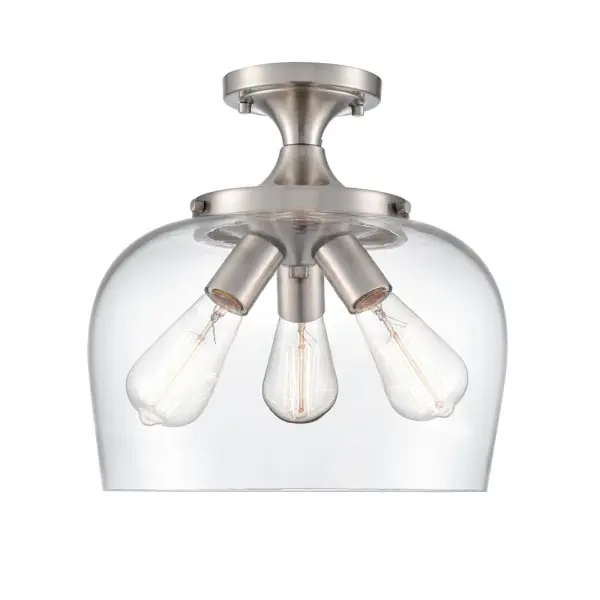 The 9713 semi-flush mount offers a clean, transitional design that works beautifully in spaces with lower ceilings. Its brushed nickel finish provides timeless appeal and coordinates with most hardware.