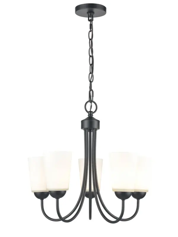 9805 Matte Black Chandelier