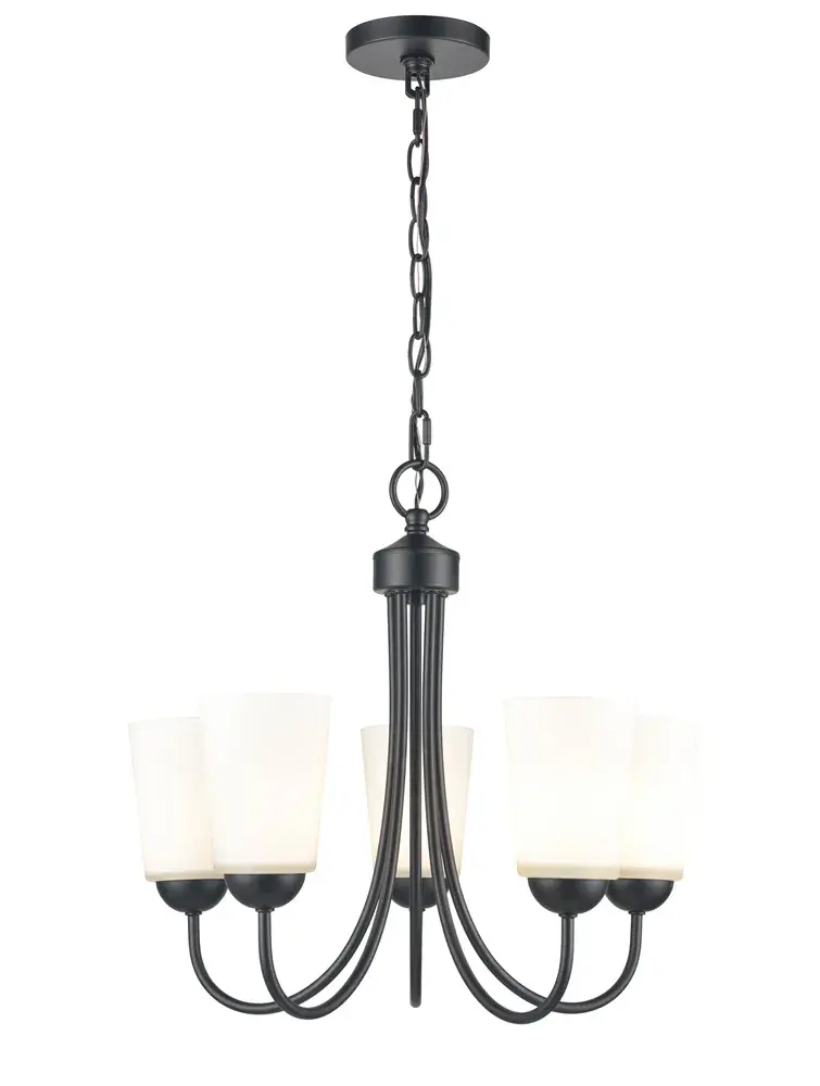 9805 Matte Black Chandelier