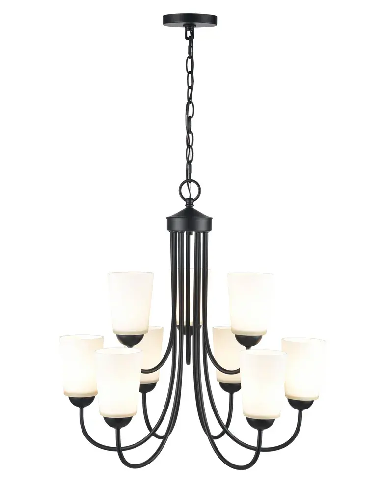 Versatile Matte Black Chandelier for Modern Spaces