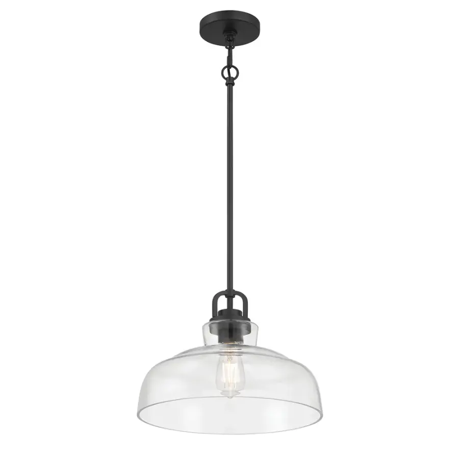 Clarien 1-Light Pendant in Matte Black