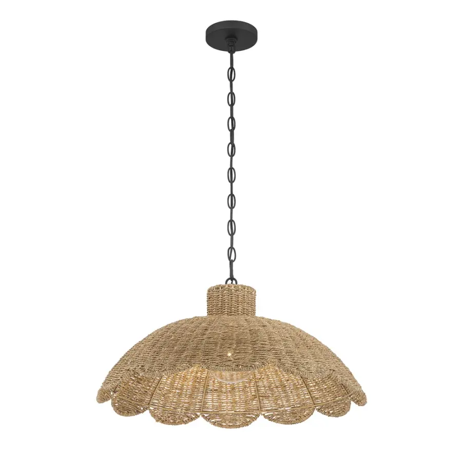 Maura Rattan Basket Weave Pendant Light