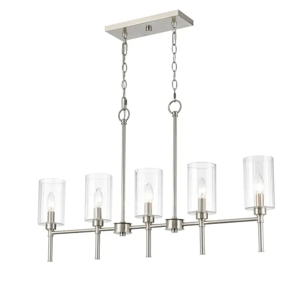 A contemporary linear fixture featuring a timeless brushed nickel finish that complements modern and transitional interiors. Ideal for task lighting over kitchen islands, dining tables, and workspaces.