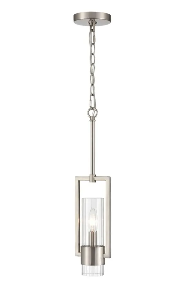 The 9971 pendant in brushed nickel offers a clean, contemporary aesthetic that complements a wide range of interior styles. Its neutral metallic finish makes it an adaptable choice for residential and commercial settings.