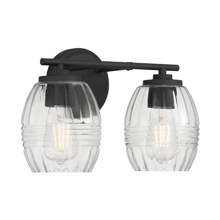 Miravelle Matte Black Vanity Light