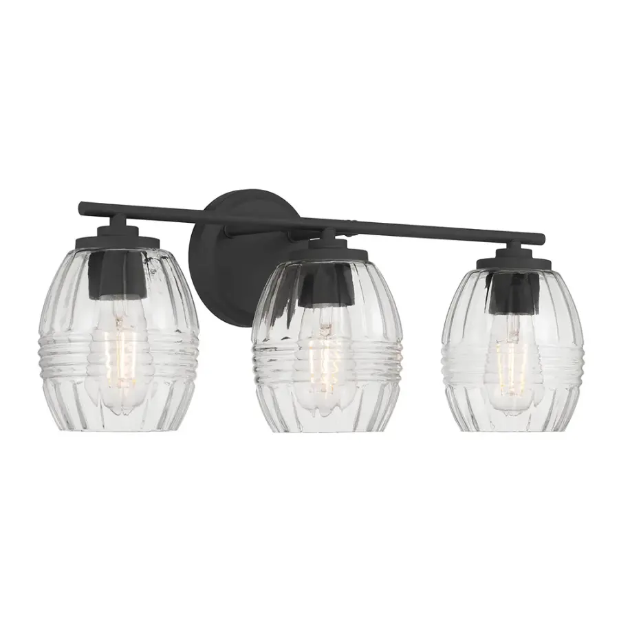 Miravelle Matte Black Vanity Light