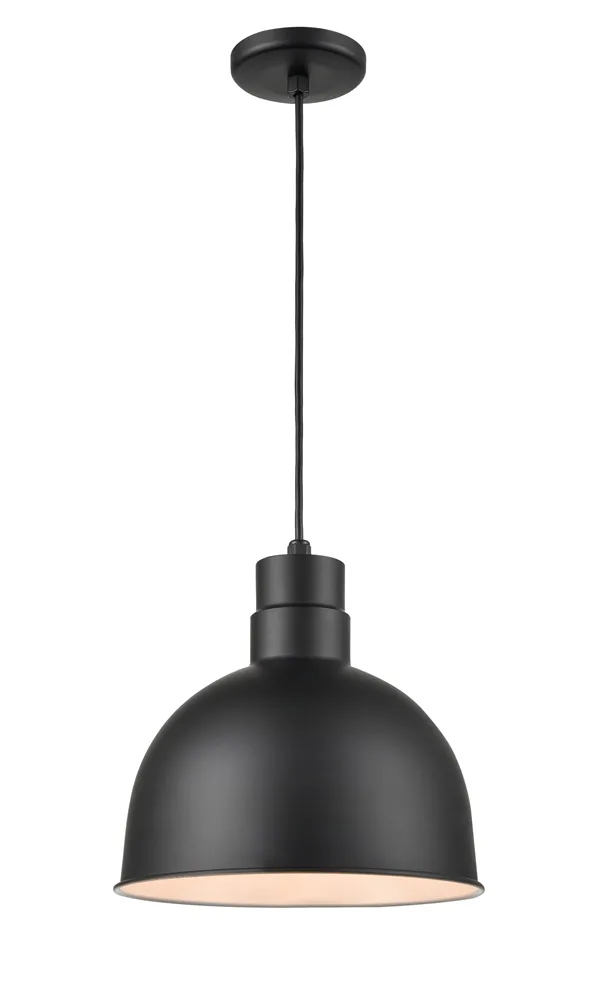 12" RLM LED Pendant in Black
