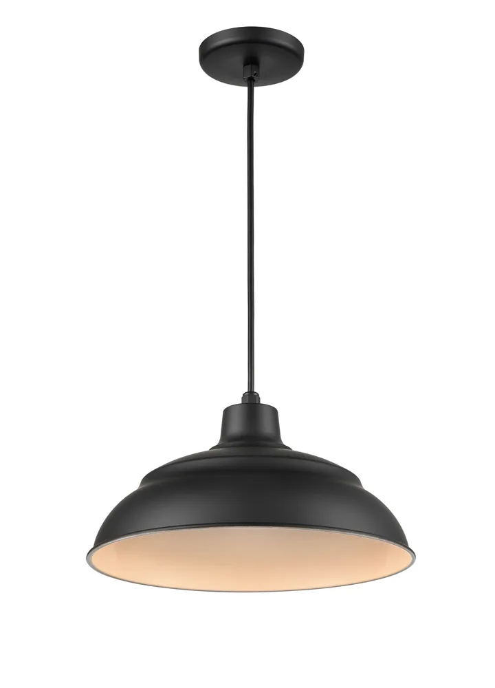 White RLM Pendant Light with Shade Bracket