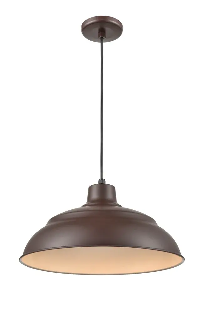 RLM White Pendant Light with LED Bulb