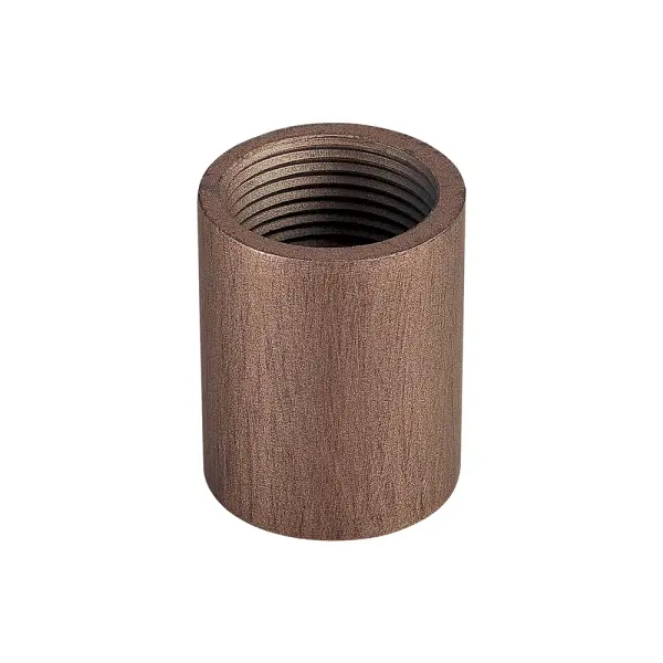 Professional-grade stem connector designed to extend RLM pendant drops beyond 36 inches. Features 1-inch interior diameter for secure coupling and copper finish to match coordinating fixtures.