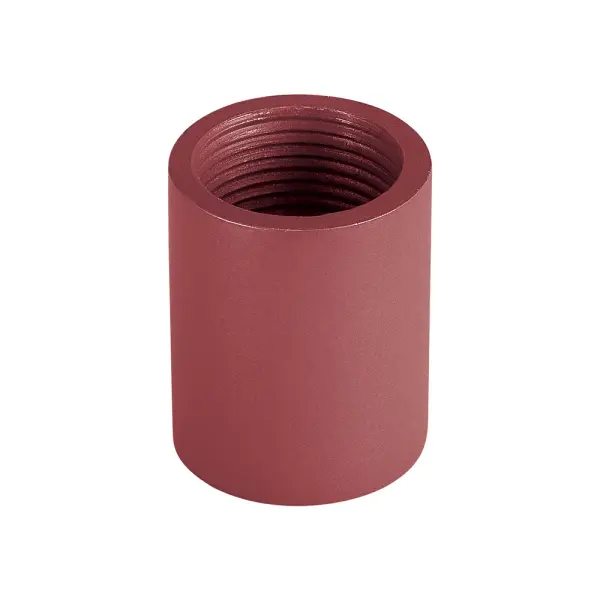 Required coupling component for extending RLM pendant stems beyond 36 inches. Features 1-inch interior diameter for secure connection. Functional accessory piece finished in red to coordinate with fixture aesthetics.