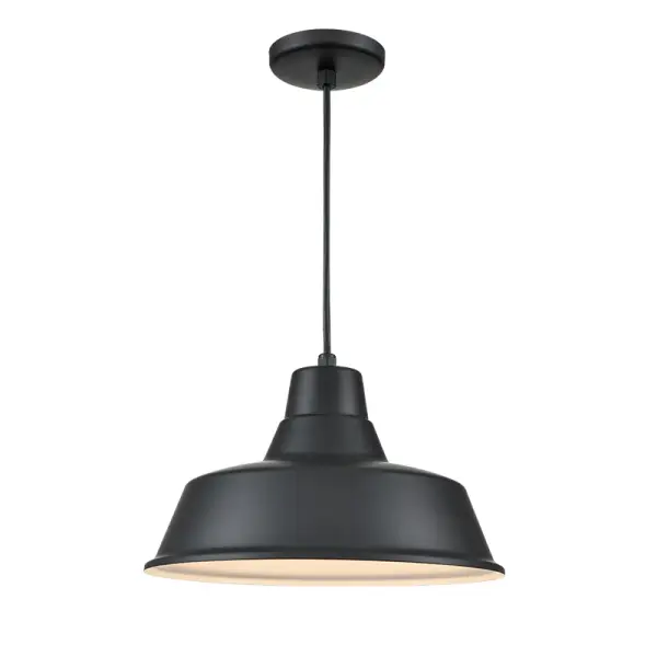 This 14-inch RLM pendant delivers authentic warehouse lighting style with a versatile satin black finish. Perfect for kitchen islands, dining areas, and commercial spaces seeking industrial character.