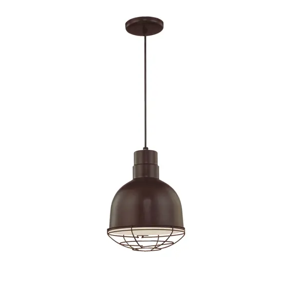 This authentic RLM-style pendant brings industrial charm with its domed metal shade and aged bronze finish. The 12-foot adjustable cord offers flexible installation, while optional wire guard adds vintage character.