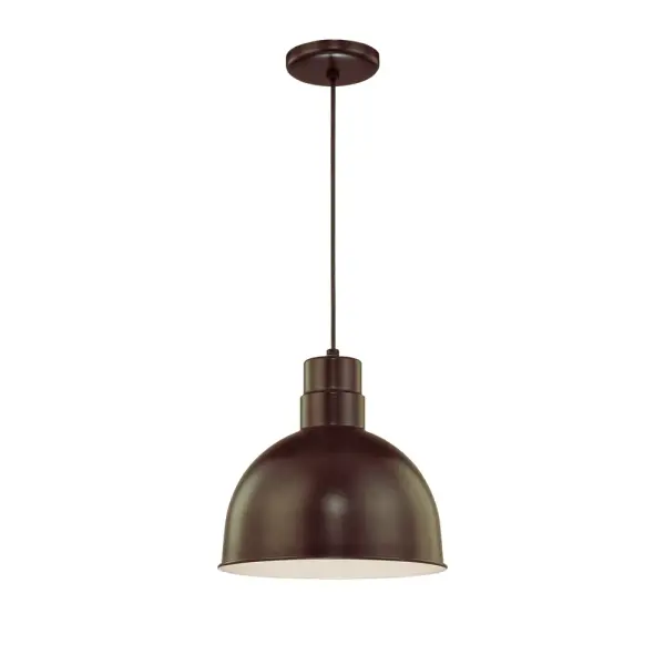 This authentic RLM-style pendant brings industrial charm with its domed metal shade and antique bronze finish. The 12-foot adjustable cord offers flexible installation, while optional wire guard adds vintage character.