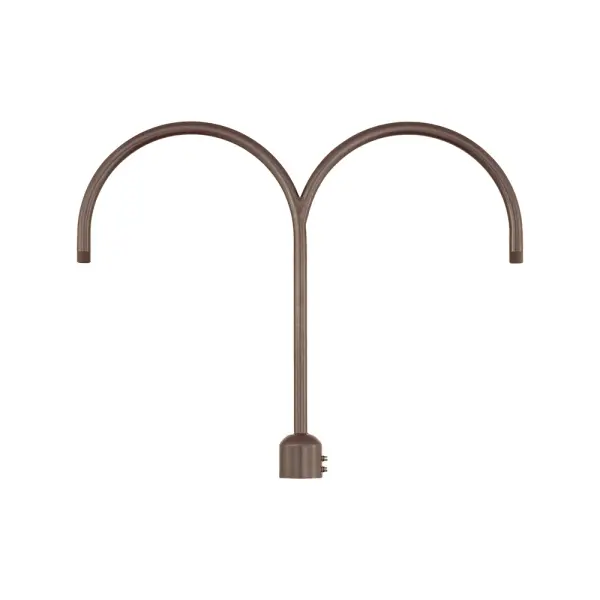 This double post adapter provides a practical solution for mounting RLM shades on standard 3-inch posts and pier mount bases, with a 33-inch span for dual fixture installations in outdoor settings.