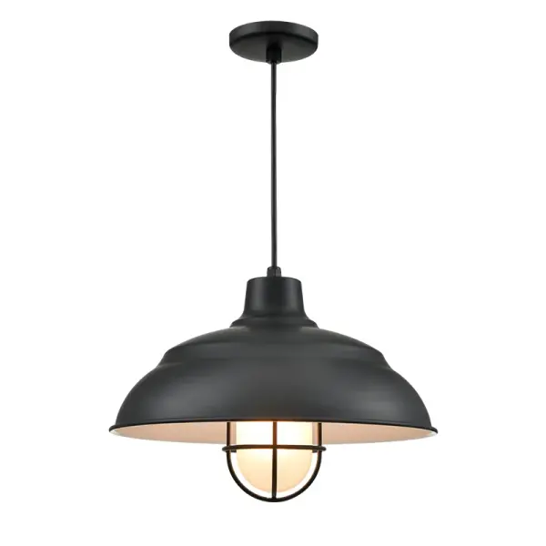 This 17-inch RLM shade delivers authentic industrial style with a clean white finish that works in both modern farmhouse and contemporary settings. The versatile size makes it ideal for kitchen islands and dining areas.