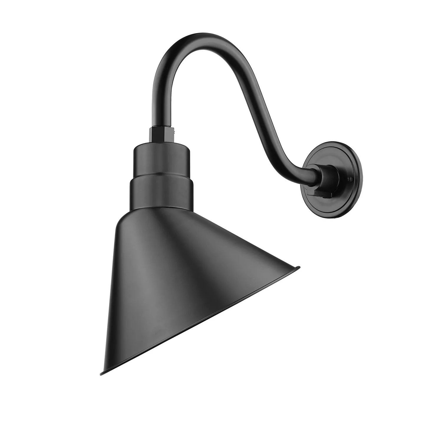 R Series One Light Angle Shade in Satin Black