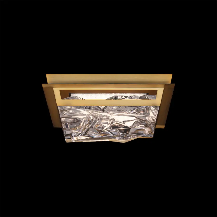 Drizzle 16" LED Flush Mount in Aged Brass