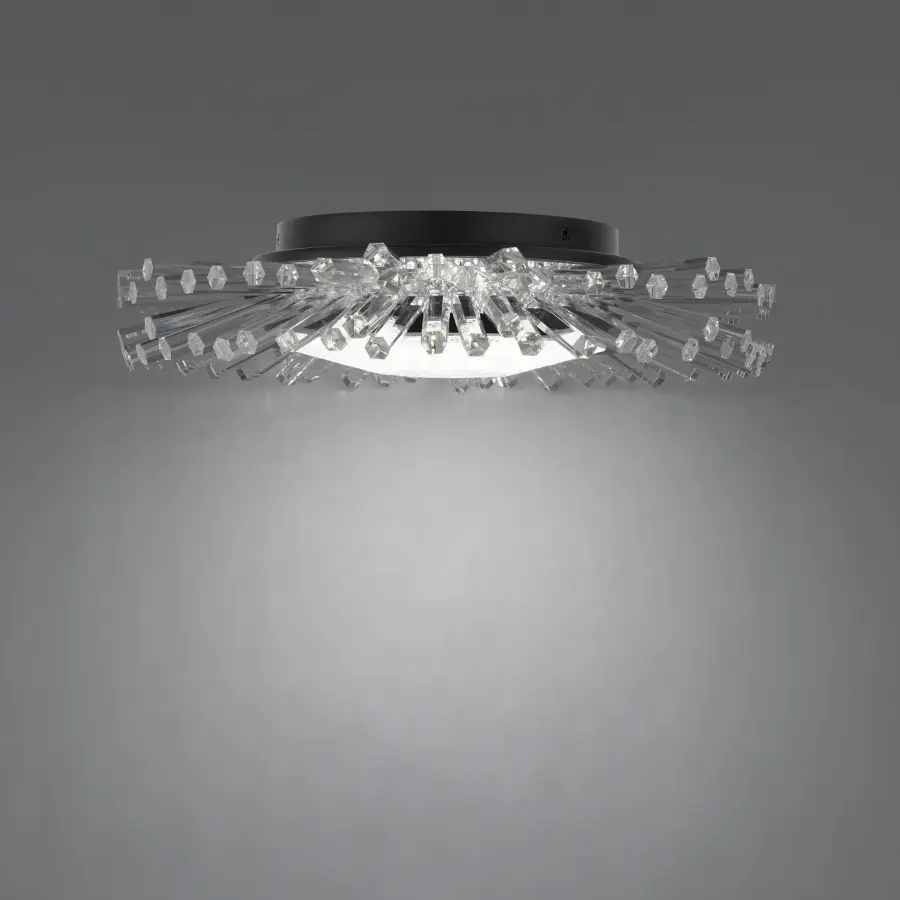 Benediction 15" LED Flush Mount in Aged Brass with Optic Crystal