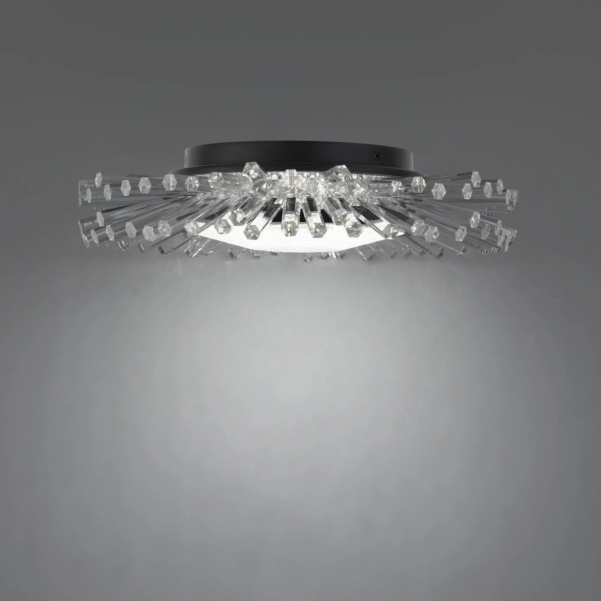 Benediction 15IN LED 3000K/3500K/4000K Flush Mount in Aged Brass with Optic Crystal