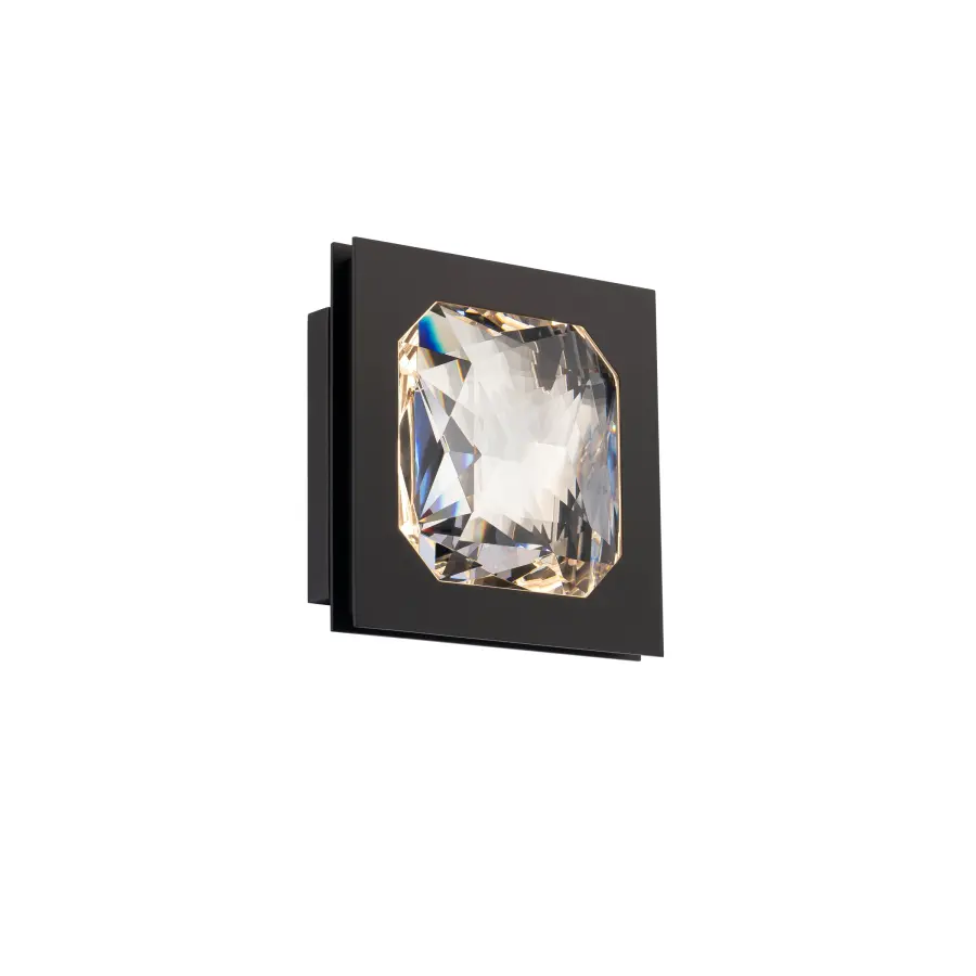Enchante 10" LED Flush Mount in Aged Brass with Clear Optic Crystal