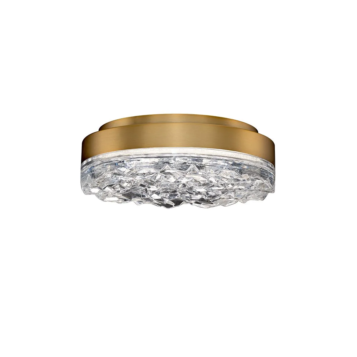 Bramble 12in 120/277V LED Flush Mount in Aged Brass with Radiance Crystal Dust