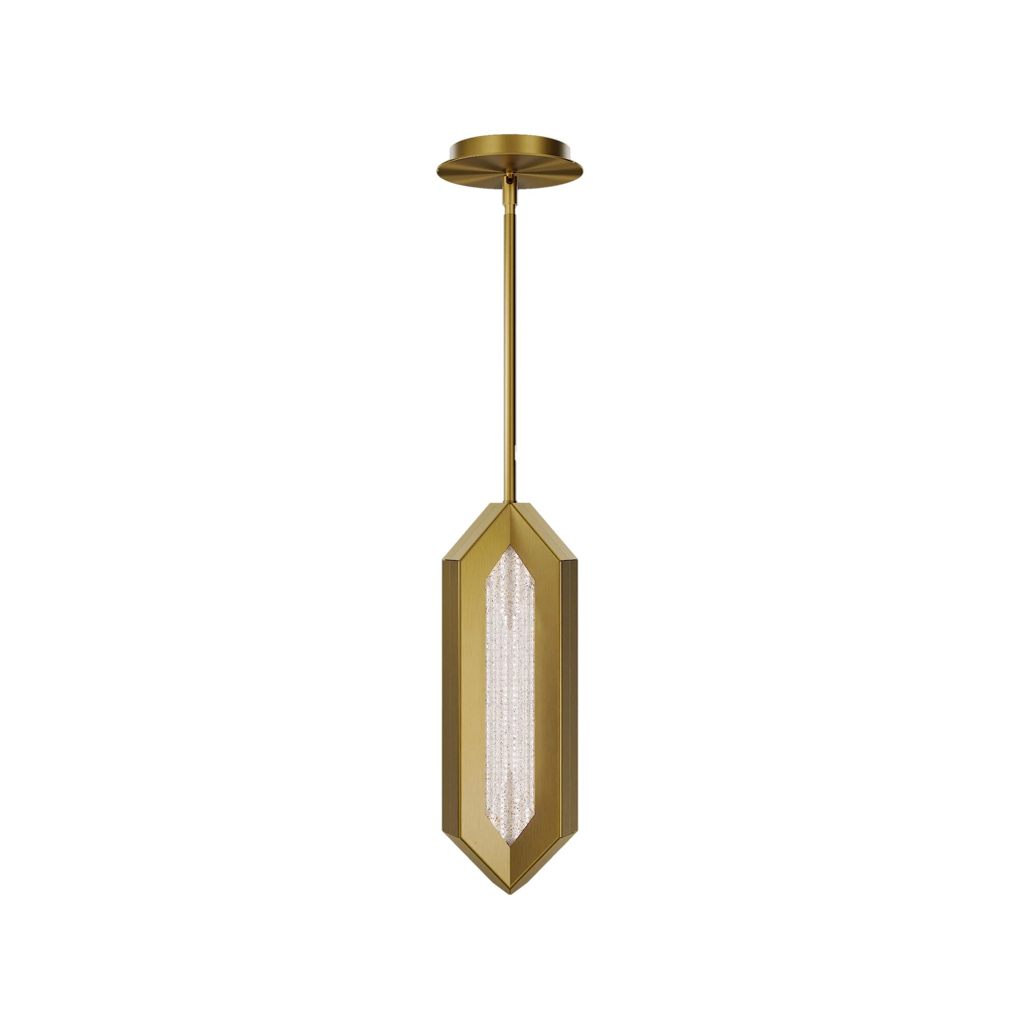 Ariana LED Mini Pendant in Aged Brass with Radiance Crystal Dust