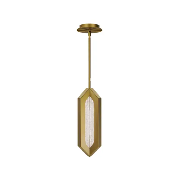 Ariana LED Mini Pendant in Aged Brass with Radiance Crystal Dust