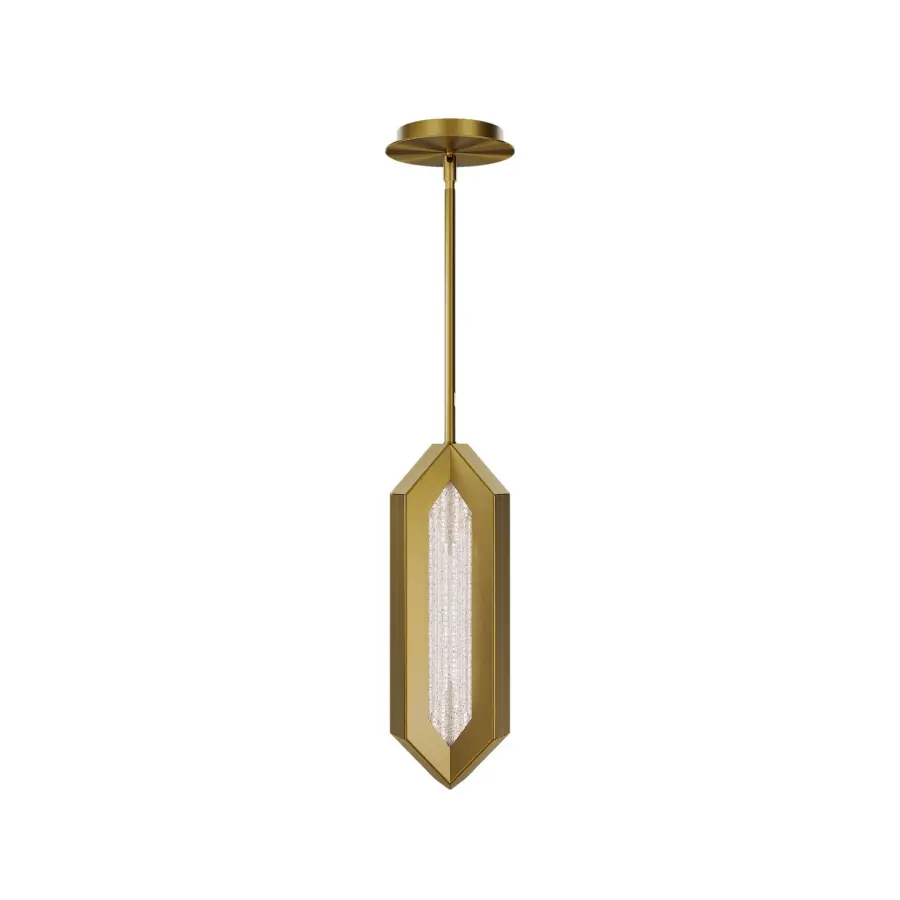 Ariana LED Mini Pendant in Aged Brass with Radiance Crystal Dust