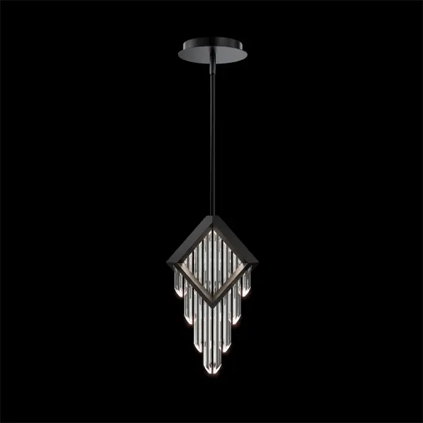Behold LED Pendant in Aged Brass with Optic Crystal