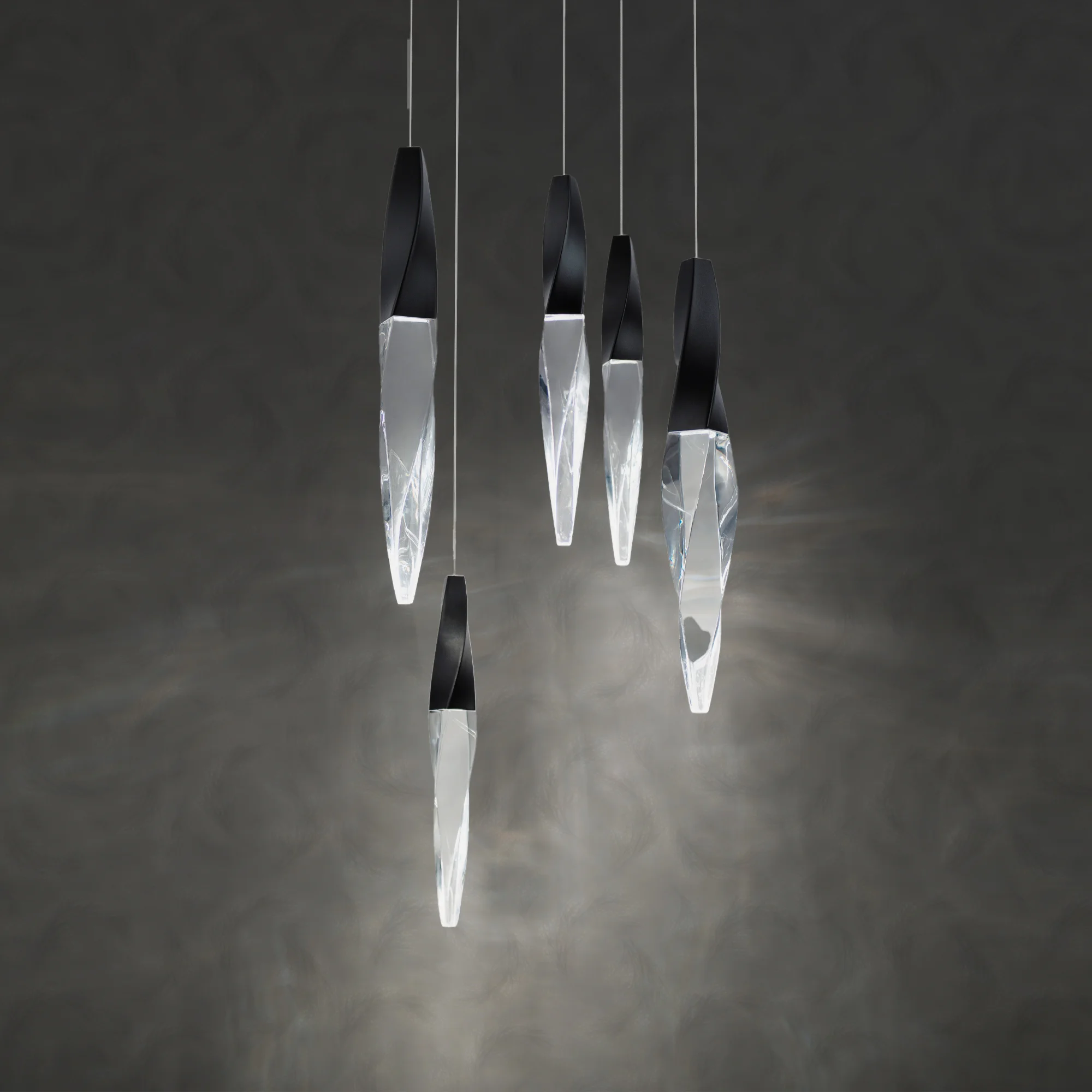 Kindjal 5-Light LED Multi-Light Pendant in Aged Brass