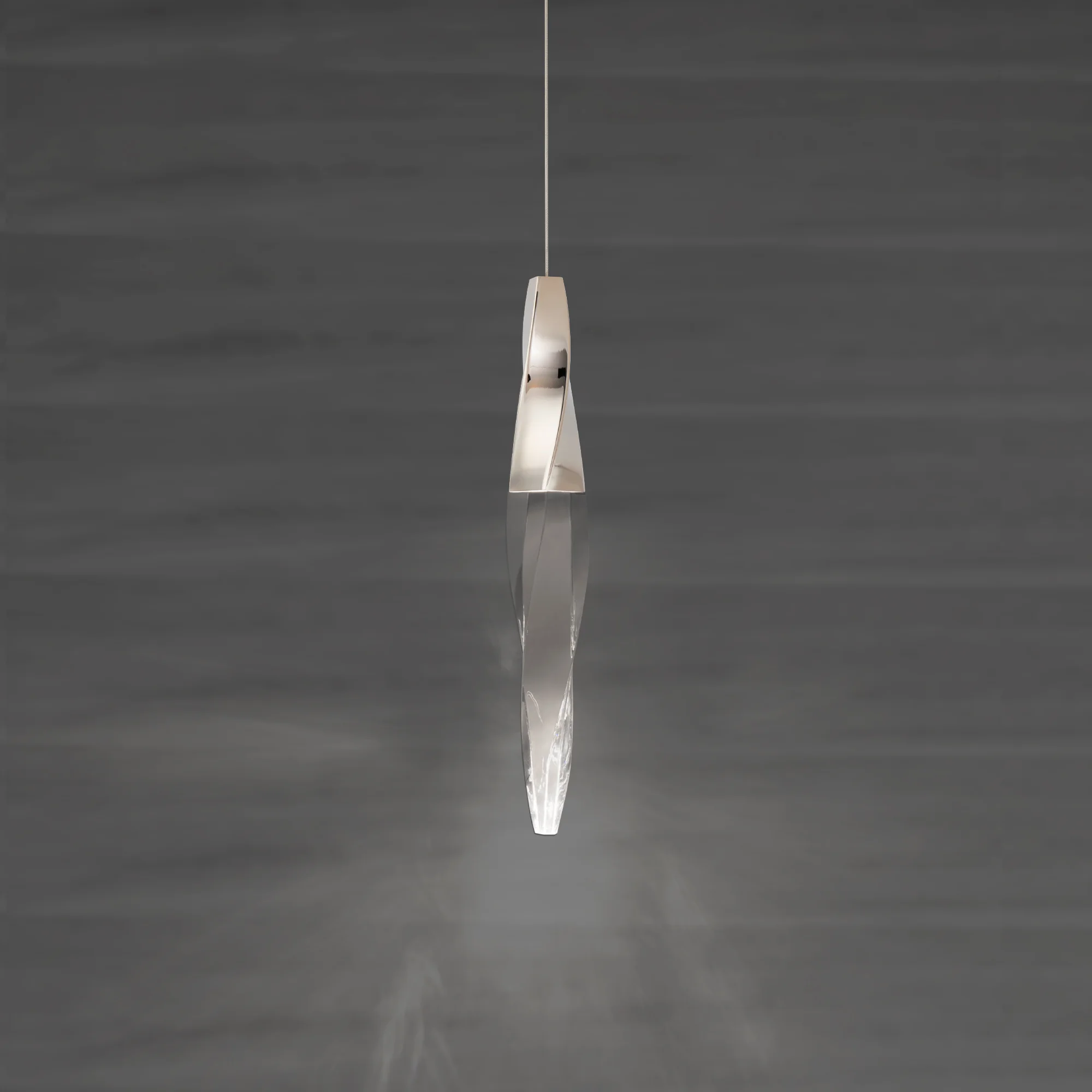 Kindjal 1-Light LED Mini Pendant in Aged Brass with Clear Optic Crystal