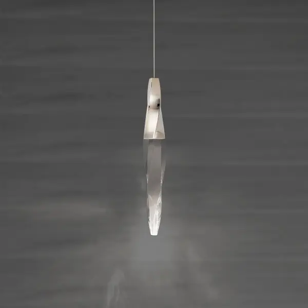 Kindjal 1-Light LED Mini Pendant in Aged Brass with Clear Optic Crystal