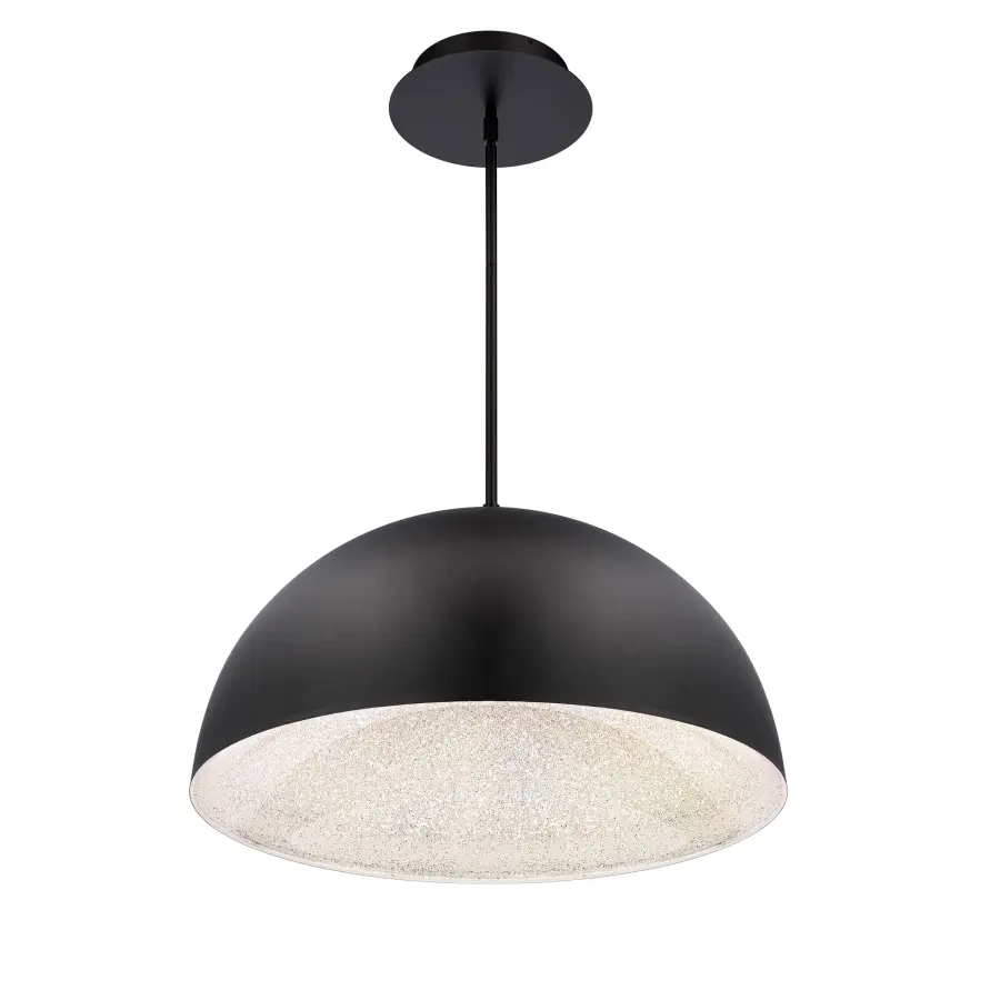 Stardust 23" LED Pendant in Black with Clear Radiance Crystal