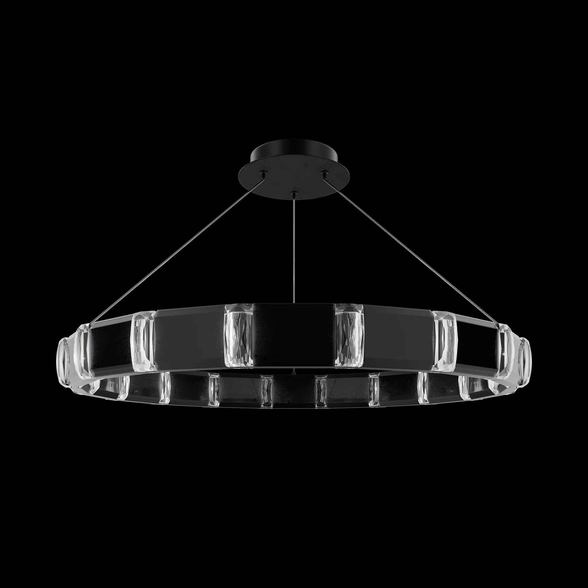 Jounce LED 36" Pendant in Aged Brass with Radiance Crystal Dust