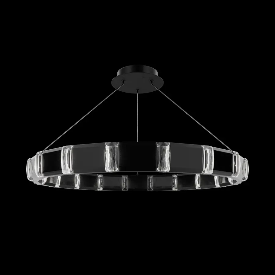 Jounce LED 36" Pendant in Aged Brass with Radiance Crystal Dust