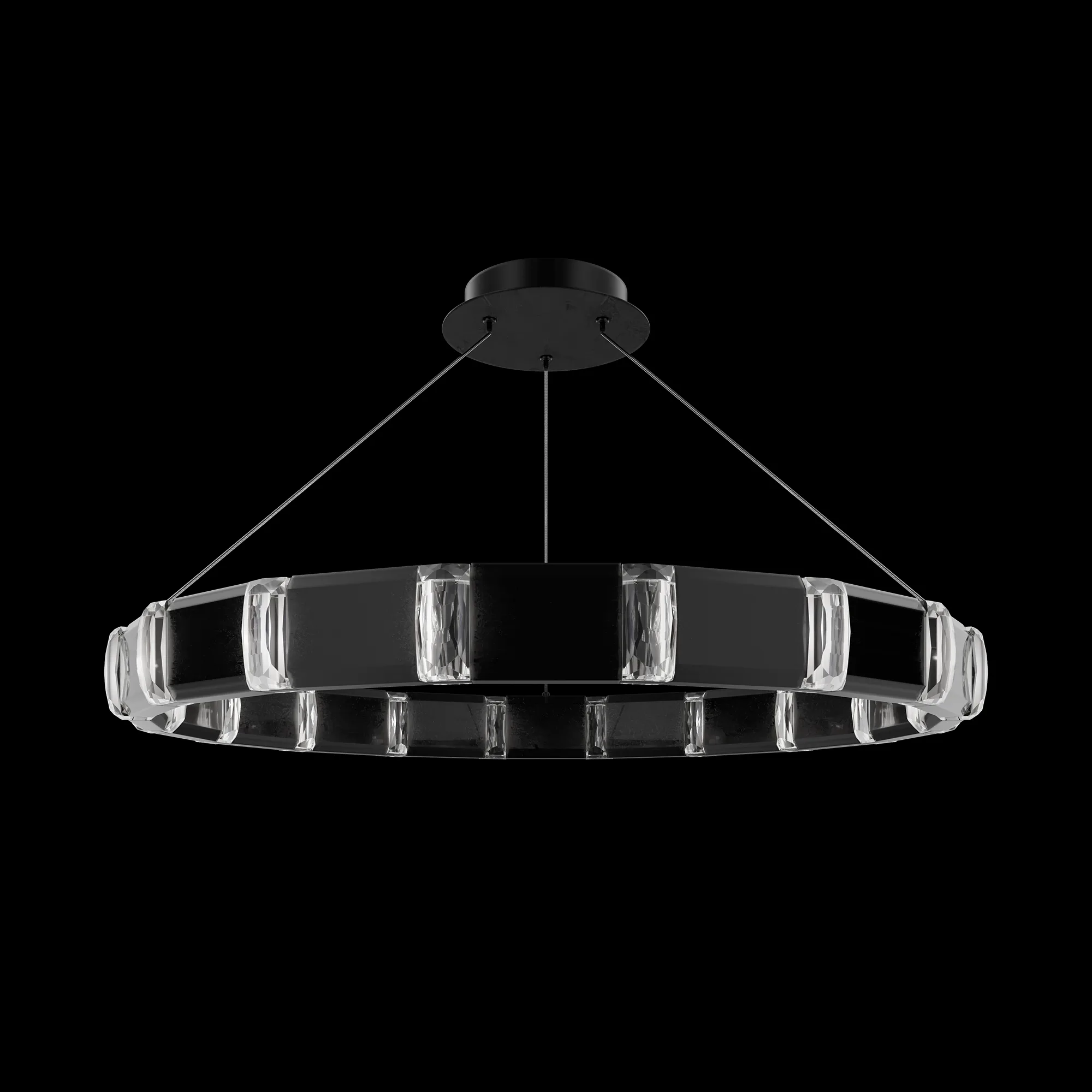 Jounce LED 120V-277V 63in Pendant in Black Polished Nickel with Radiance® Crystal Dust