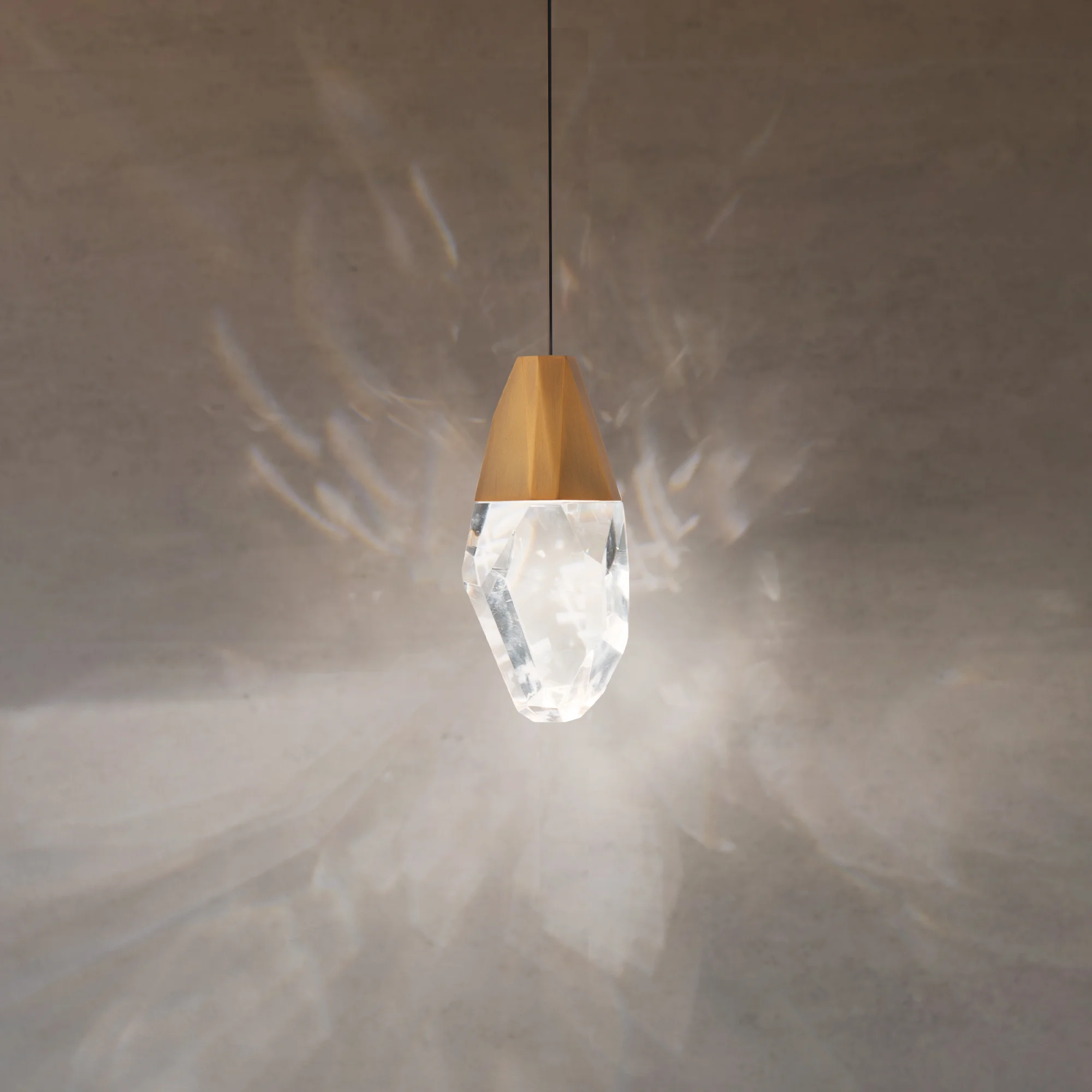 Martini 1-Light LED Mini Pendant in Aged Brass with Clear Optic Crystal