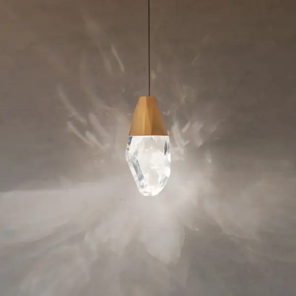 Martini 1-Light LED Mini Pendant in Aged Brass with Clear Optic Crystal