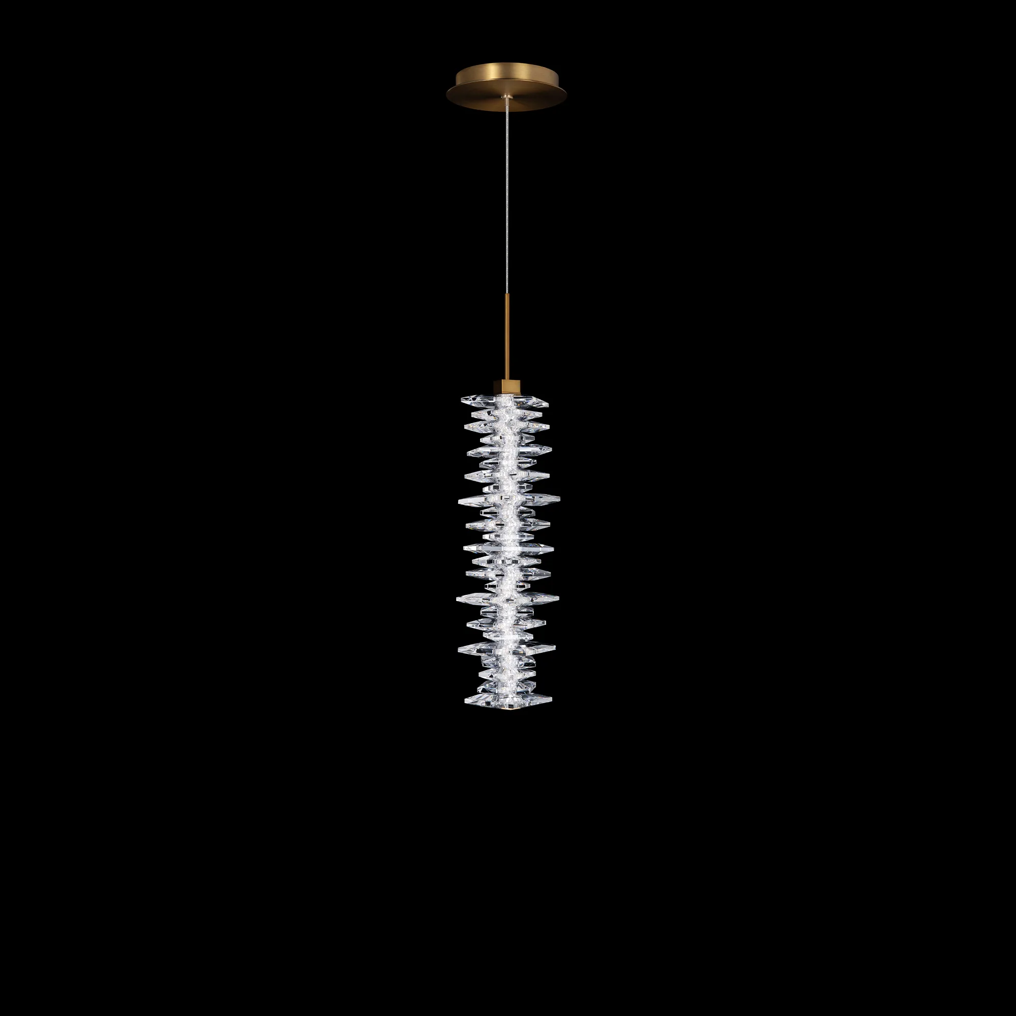 Bergy 16IN LED 3000K/3500K/4000K/5000K Mini Pendant in Aged Brass with Radiance® Crystal Dust