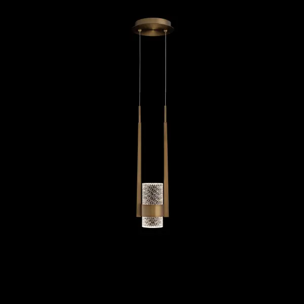 Cadenza captures attention with its Radiance® Crystal cylinder whose intricate facets create a dazzling interplay of brilliance and shadows that transform any space into an oasis of luxury. Encircling the crystal is a sleek circular metal band, anchoring the design with an understated yet refined touch. Extending gracefully from the band, two linear arms taper upward with elegant precision, providing a striking architectural balance.