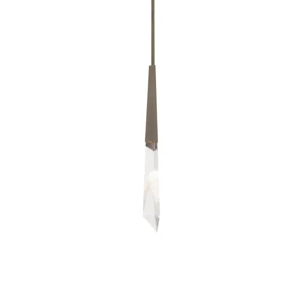 Solitude Mini Pendant in Antique Nickel with Optic Haze Quartz