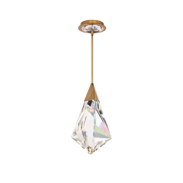 Filled with the light of imagination, faceted Optic Crystal presents a multi-layered depth. LED illumination creates infinite sparkling reflections from this jewel-like pendant and its glittering crystal canopy.