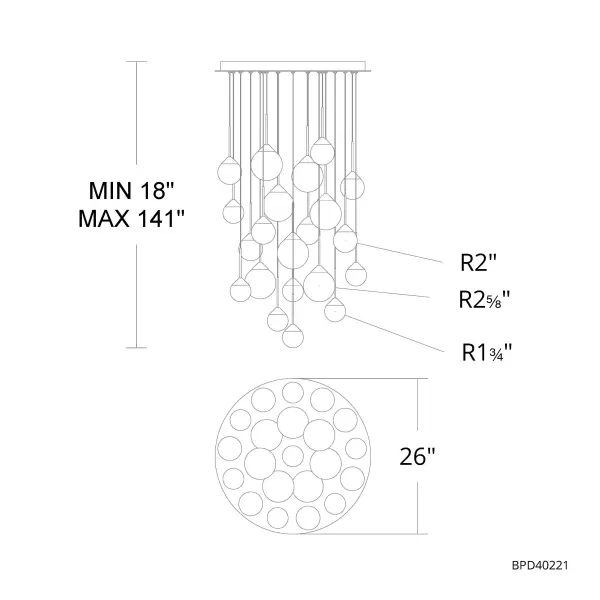 Crystal ball patterned to offer enhanced illumination. The Schonbek Optic Haze® Quartz pheres project omnidirectional high quality LED illumination for an astonishing, graceful aesthetic.
