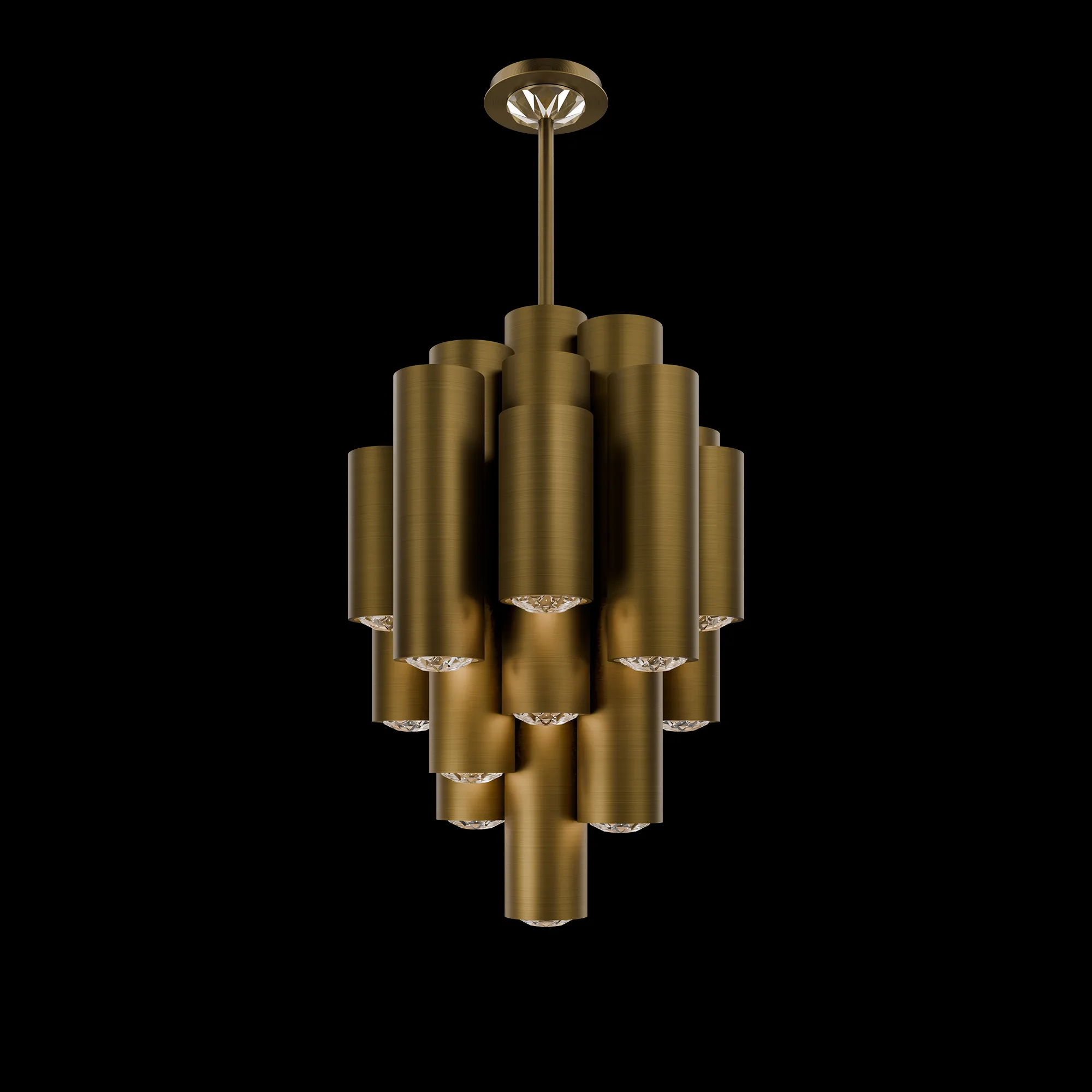 Tamara 26IN LED 3000K/3500K/4000K/5000K Pendant in Aged Brass with Radiance® Crystal Dust