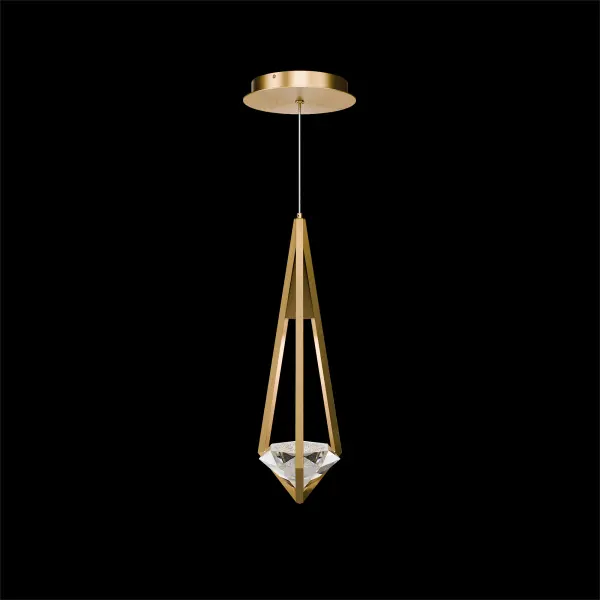 The Violane combines architectural metal framing with a luminous crystal dust center, creating a jewel-like focal point. Its compact 4.5-inch width makes it ideal for multiples over islands or as accent lighting in intimate spaces.