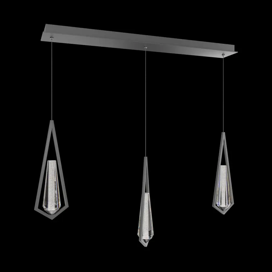 Devotion 3-Light Linear LED Chandelier in Aged Brass with Crystal Dust