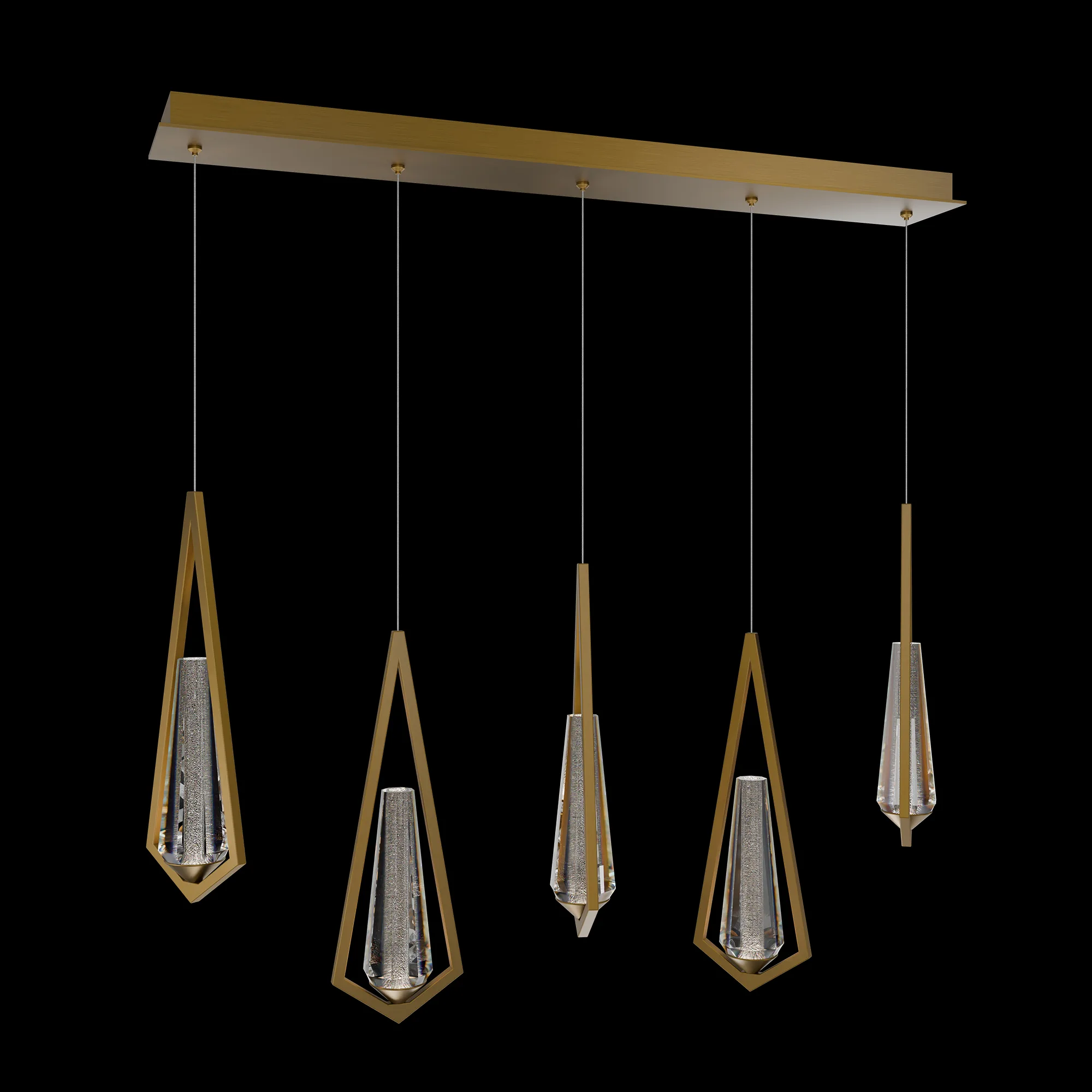 Devotion 5 Light Linear LED 3000K/3500K/4000K Multi-Light in Aged Brass with Radiance® Crystal Dust