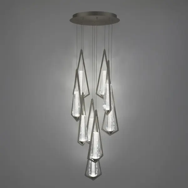 Devotion 9-Light LED Multi-Light Pendant in Satin Nickel with Radiance® Crystal Dust